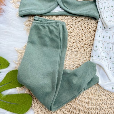 Conjunto de Malha 3 Peças - Porco Espinho - Verde